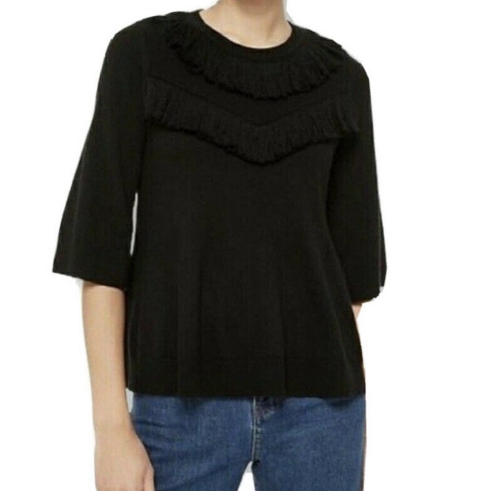Kate Spade Black Fringe Sweater